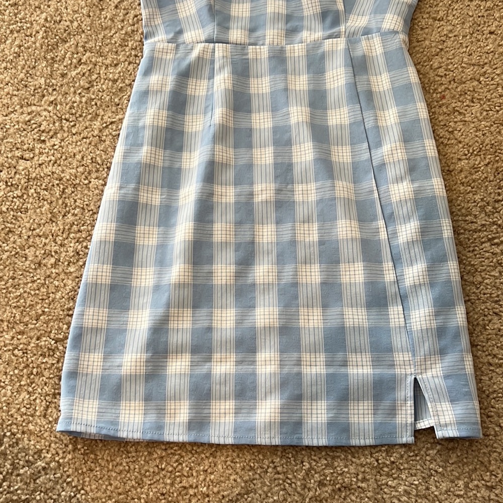 Nordstrom BP Gingham Mini Blue Dress - Picture 4 of 7